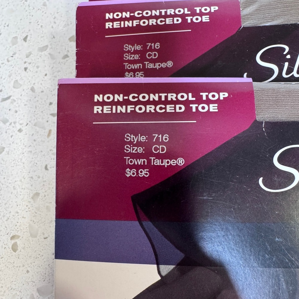Hanes Silk Reflections 5pk Silky‎ Sheer Pantyhose Town Taupe Size CD Style 716 - Picture 3 of 7